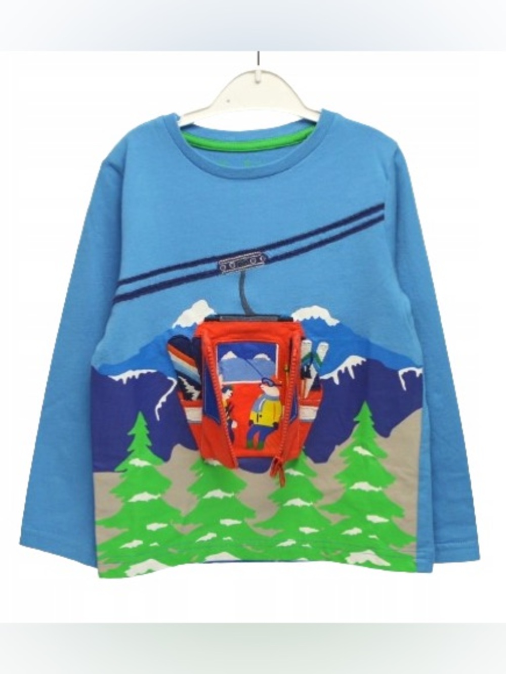 Mini Boden Mountain Adventure Lift the Flap Cable Car Tee in Blue Size 4-5 Years